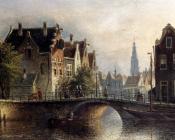 扬 雅各布 柯恩拉德 施普勒 : Johannes Franciscus Capricio Sunlit Townviews In Amsterdam